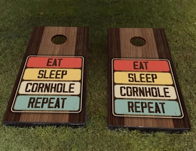 Skin Decal Vinyl Wrap for Cornhole Game Board (Eat. Sleep. Cornhole.)