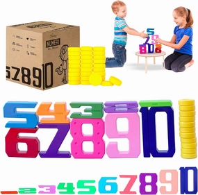 Skoolzy 44 Pc Counting Coins & Learning Set – Montessori Math Development Kit for 18 Months 