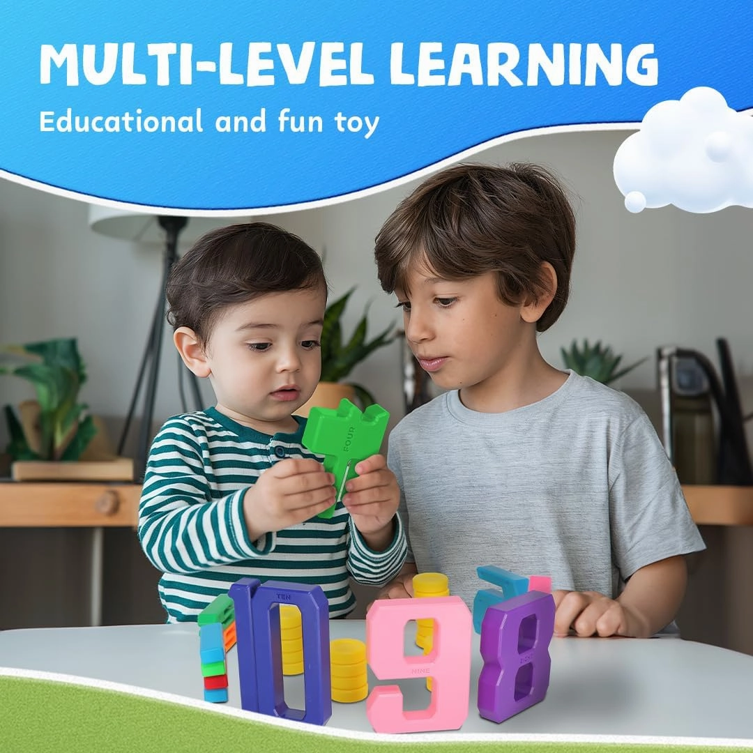Skoolzy 44 Pc Counting Coins & Learning Set – Montessori Math Development Kit for 18 Months 