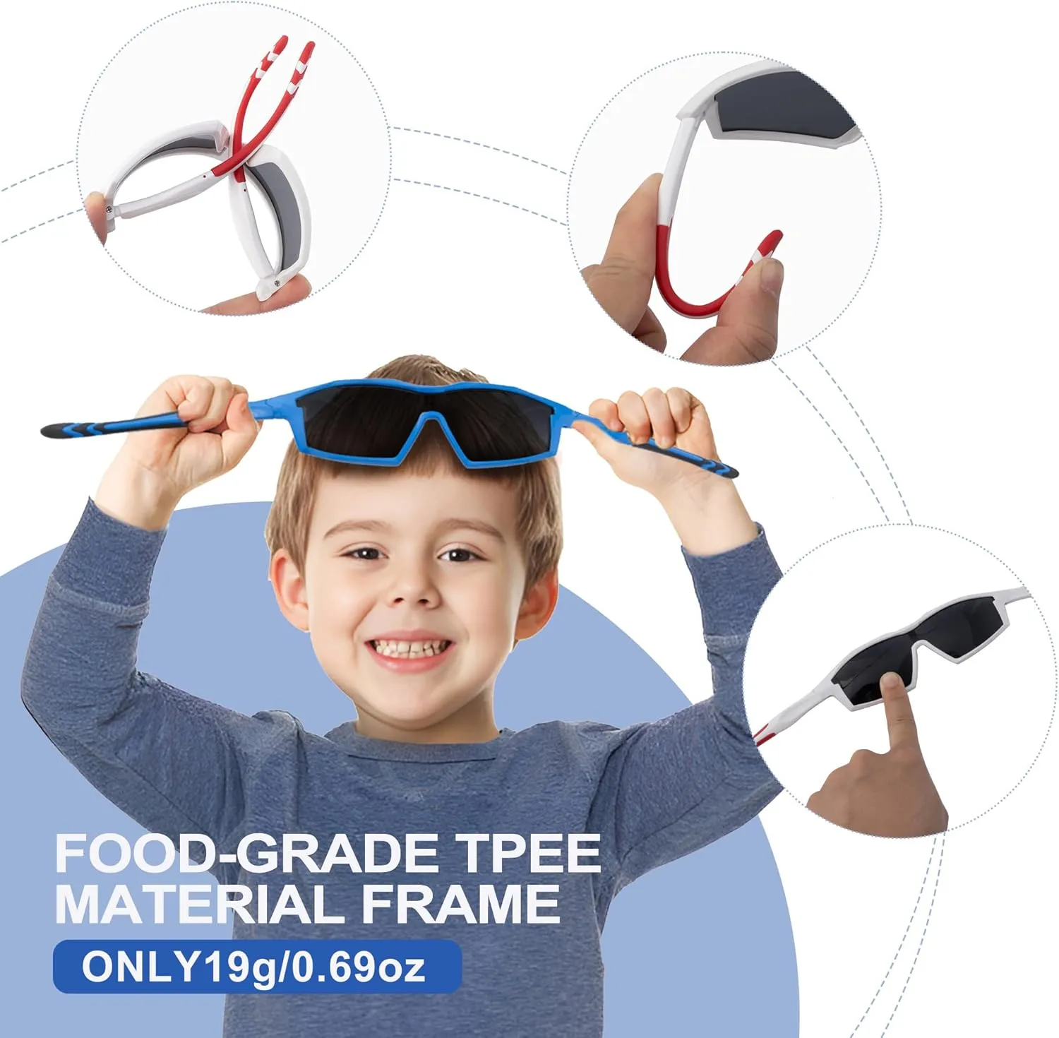 SKYWAY Sports Polarized Sunglasses for Kids Unbreakable Fashion Youth Baseball Shades