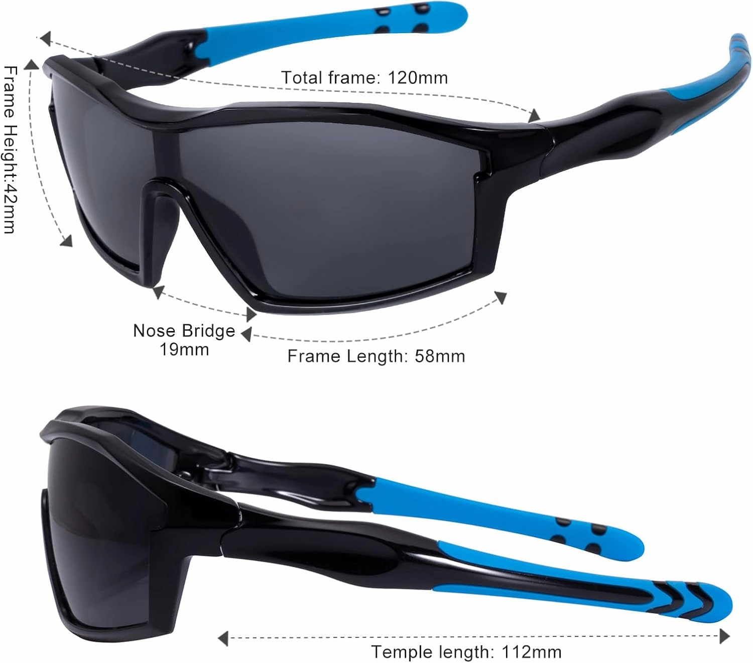 SKYWAY Sports Polarized Sunglasses for Kids Unbreakable Fashion Youth Baseball Shades