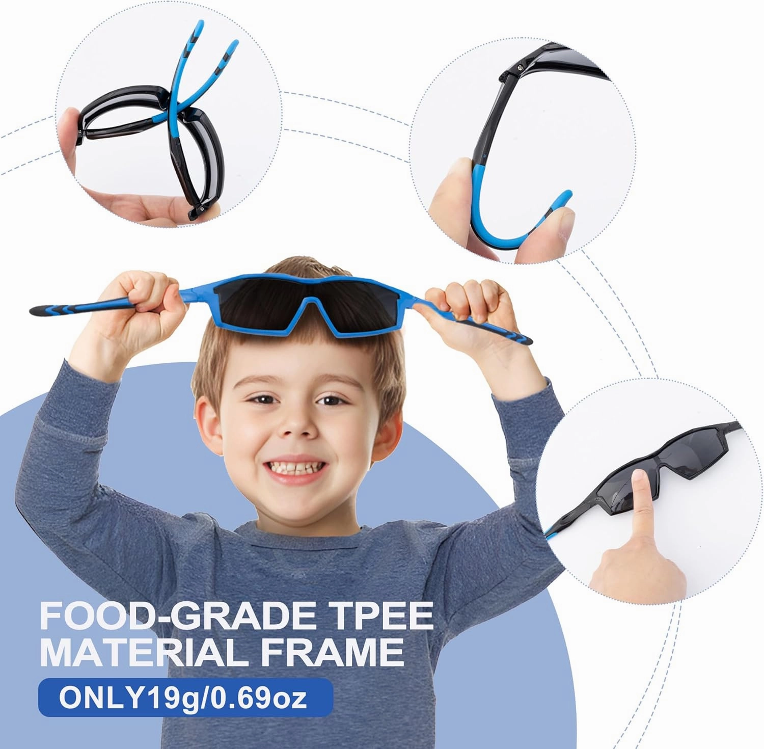 SKYWAY Sports Polarized Sunglasses for Kids Unbreakable Fashion Youth Baseball Shades