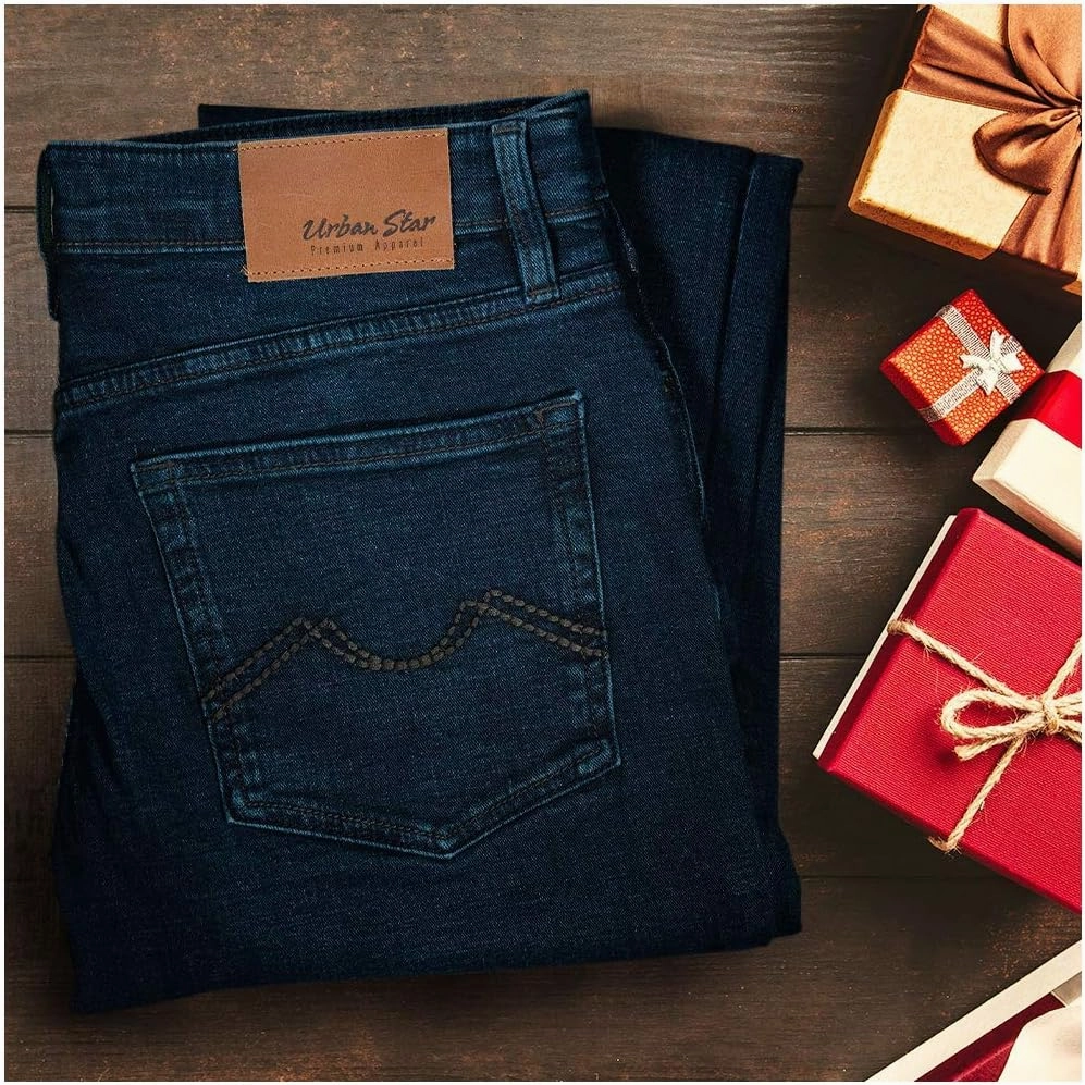 Slim Fit Mens Jeans – Stretch Fabric Tapered Pants for Men – Premium Comfort Casual Wear and Work Attire