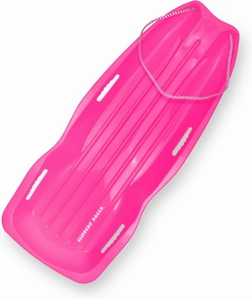 Slippery Racer Downhill Xtreme Flexible Adults and Kids Plastic Toboggan Snow Sled for up to 2 Riders with Pull Rope and Handles.