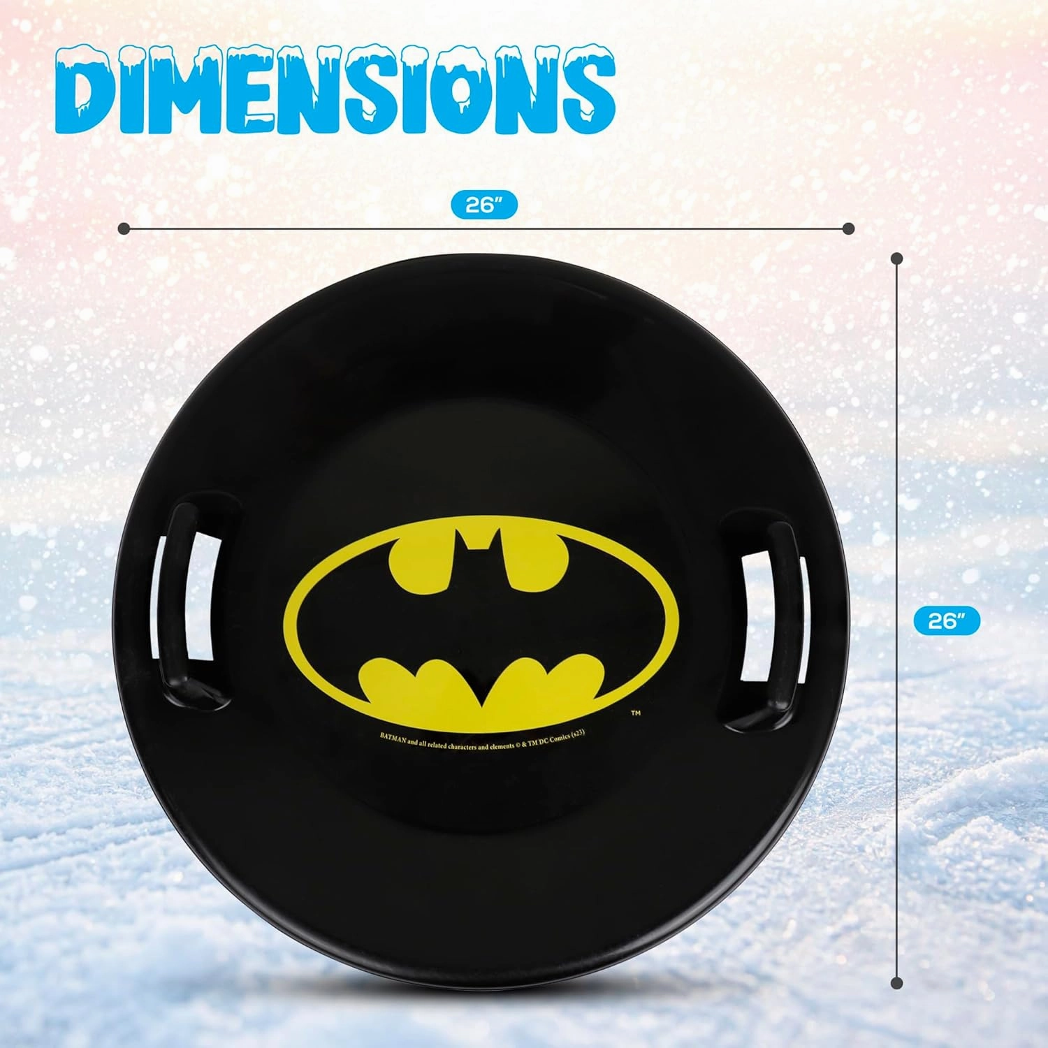 Slippery Racer Heavy-Duty Cold Resistant Downhill Pro Plastic Outdoor Winter Saucer Disc Snow Sled with Handles.