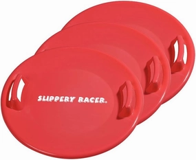Slippery Racer Heavy-Duty Cold Weather Downhill Pro Adults and Kids Plastic Outdoor Winter Saucer Disc Snow Sleds with Handles.