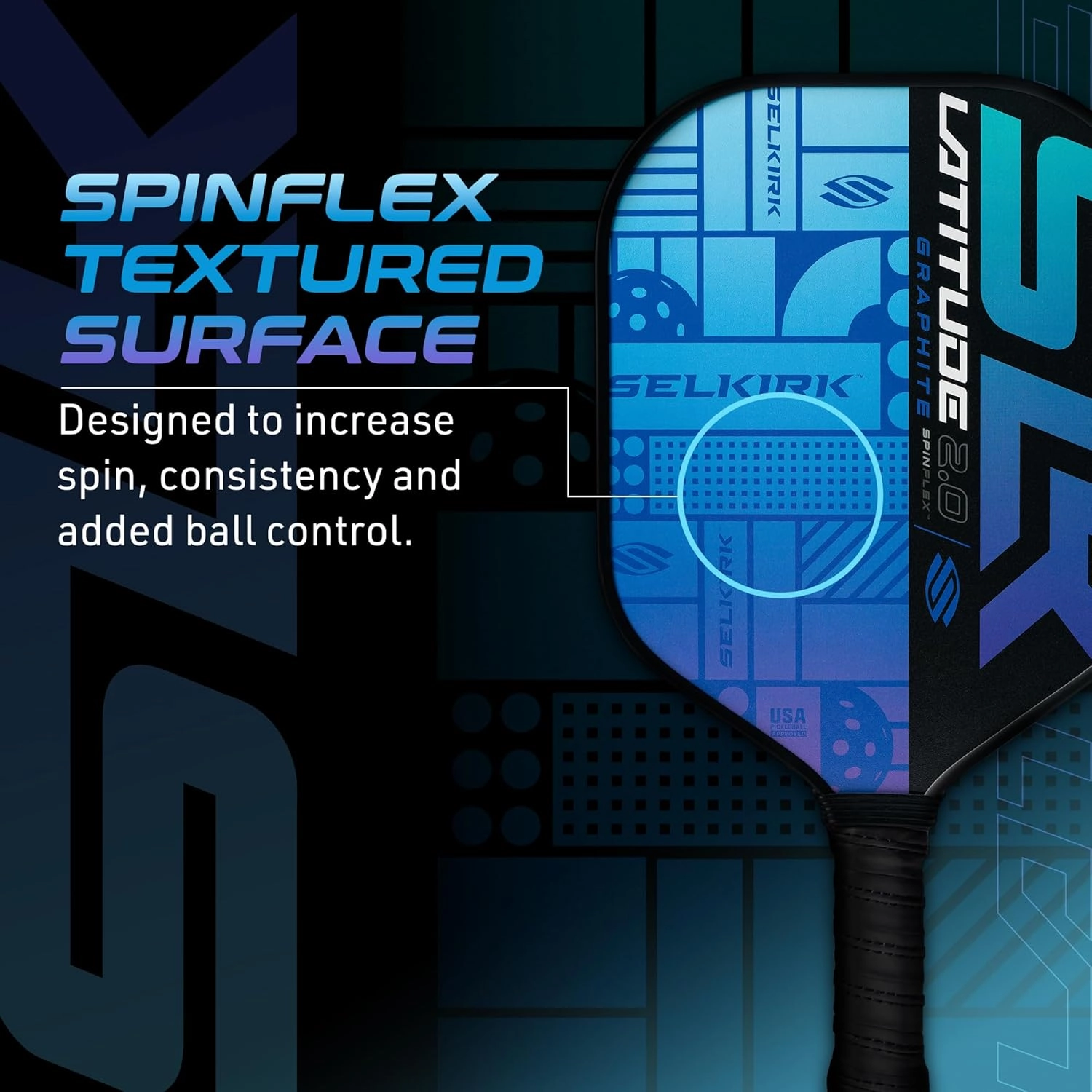 SLK Latitude 2.0 Pickleball Paddle | G4 Graphite Pickleball Paddle Face | Rev-Core  Technology with SpinFlex Surface | Redesigned for Performance and Control