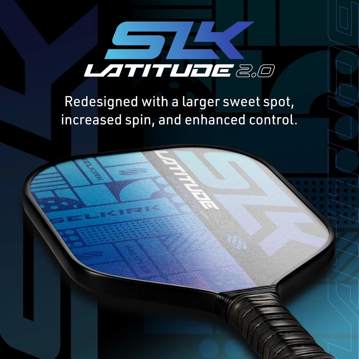 SLK Latitude 2.0 Pickleball Paddle | G4 Graphite Pickleball Paddle Face | Rev-Core  Technology with SpinFlex Surface | Redesigned for Performance and Control