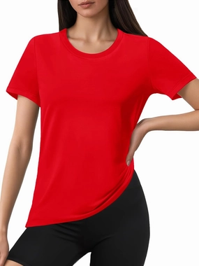 SMENG Short Sleeve Shirts for Women UPF 50  Cotton Crew Neck T Shirt Basic Summer Yoga Running Workout Tops