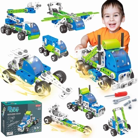 SMIESSKIDDO 18 in 1 STEM Toys, 175 PCS Building Toys for Kids Ages 4-8 5-7 6-8 Educational Activities for Boys 4-6 8-10 Construction Creative Games Birthday Gifts for 4 5 6 7 8  Year Old Boy Girl