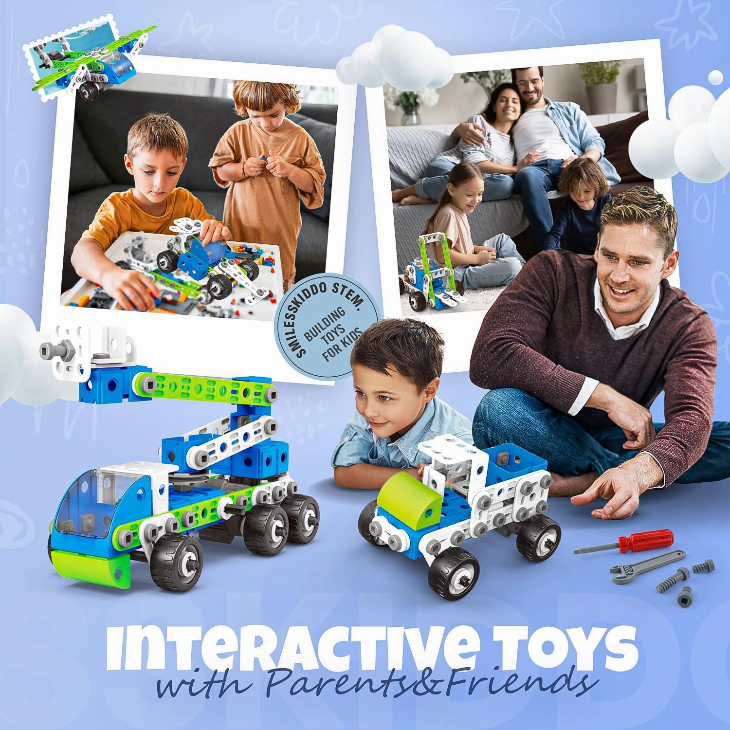 SMIESSKIDDO 18 in 1 STEM Toys, 175 PCS Building Toys for Kids Ages 4-8 5-7 6-8 Educational Activities for Boys 4-6 8-10 Construction Creative Games Birthday Gifts for 4 5 6 7 8  Year Old Boy Girl