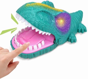 Snappy Dinosaur Dentist Classic Bite Finger Game Dino Toy Funny Family Party Tabletop Board Game with LED Light and Sound