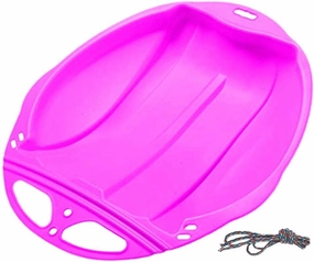 Snow Sleds for Kids Adults, Portable Downhill Sprinter Toboggan Snow Sled with 2 Handles, Plastic Snow Sled for Skiing Sledding Snow Grass Sand Board Outdoor Winter