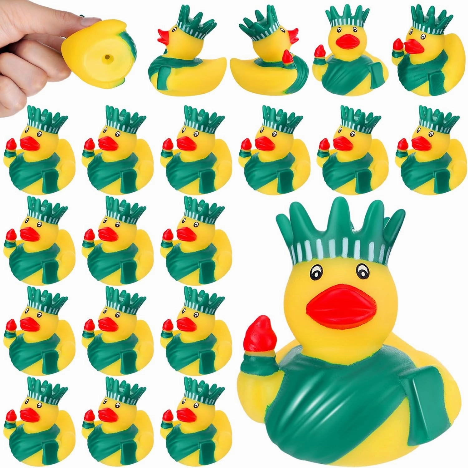 Sotiff 24 Pcs New York Statue of Liberty Yellow Rubber Duck New York City Souvenir Patriotic Rubber Duck for Bath Toy Home Decor