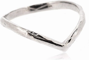 SOVATS 925 Sterling Silver Chevron Hammered Thumb Ring for Women – Rhodium Plated, Minimalist V Band, Stylish Nickel-Free Jewelry