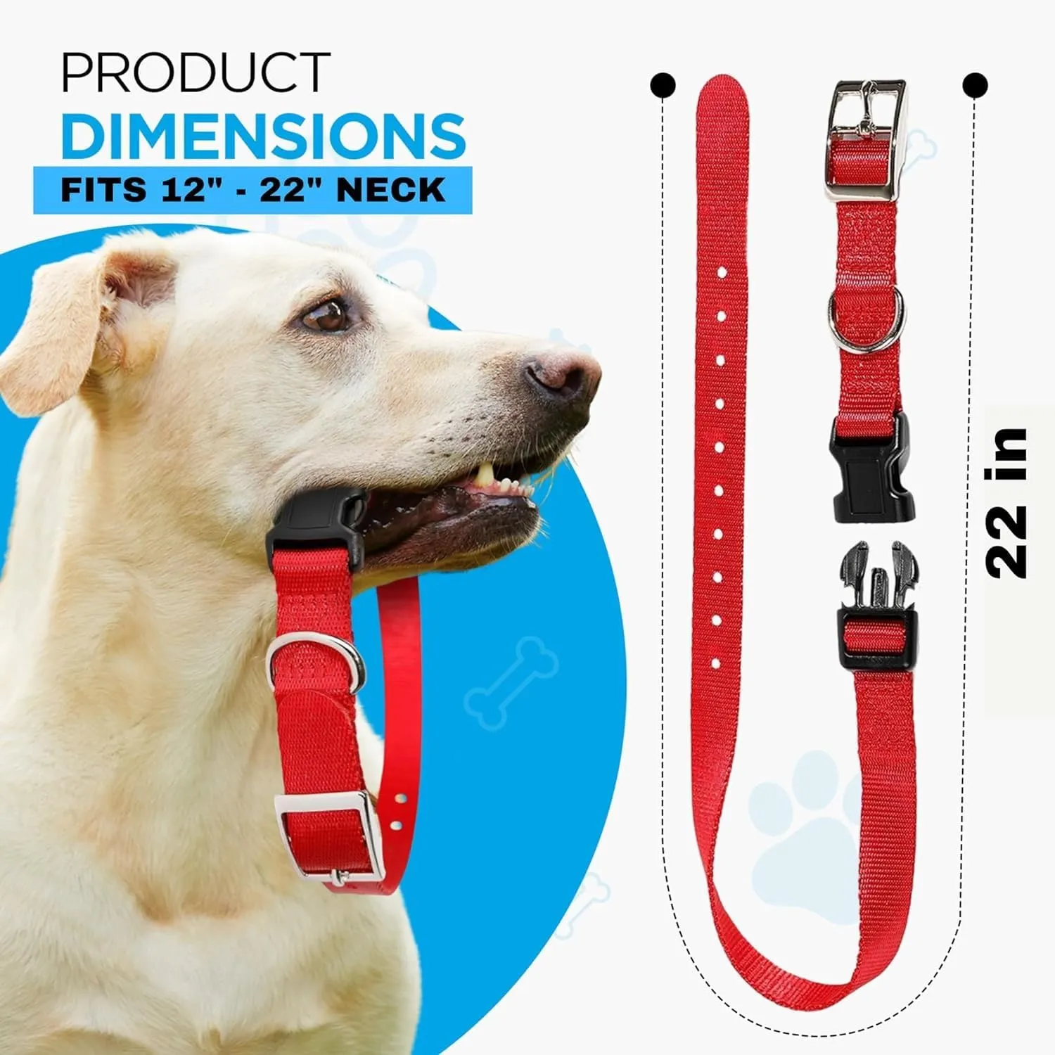 Sparky PetCo Compatible 3/4" Nylon Double Buckle Quick Snap Replacement Strap for Receivers That The Strap Wraps Around E Collar, (Brown)