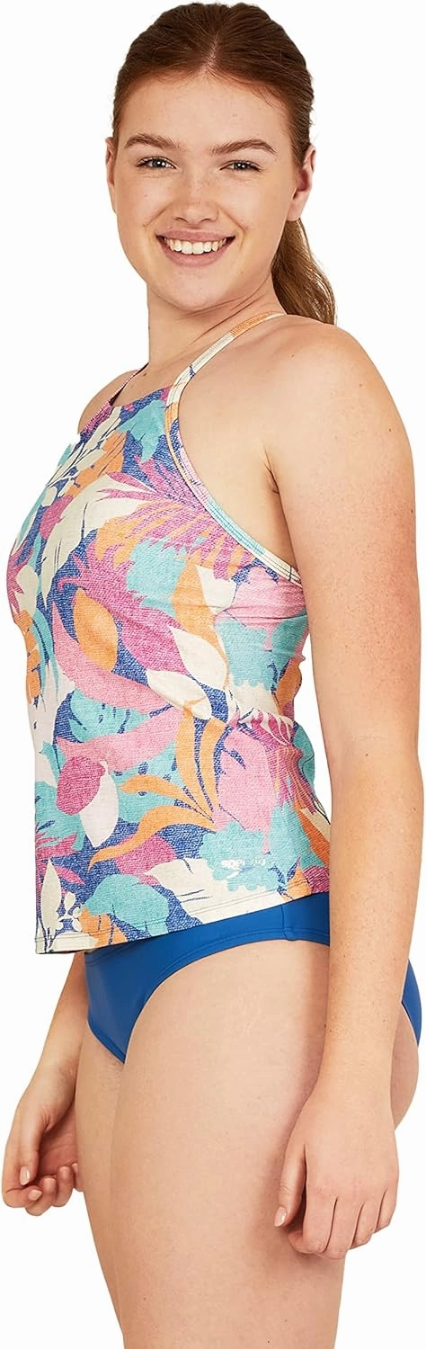 Speedo Women's Swimsuit Top Tankini Adjustable High Neck