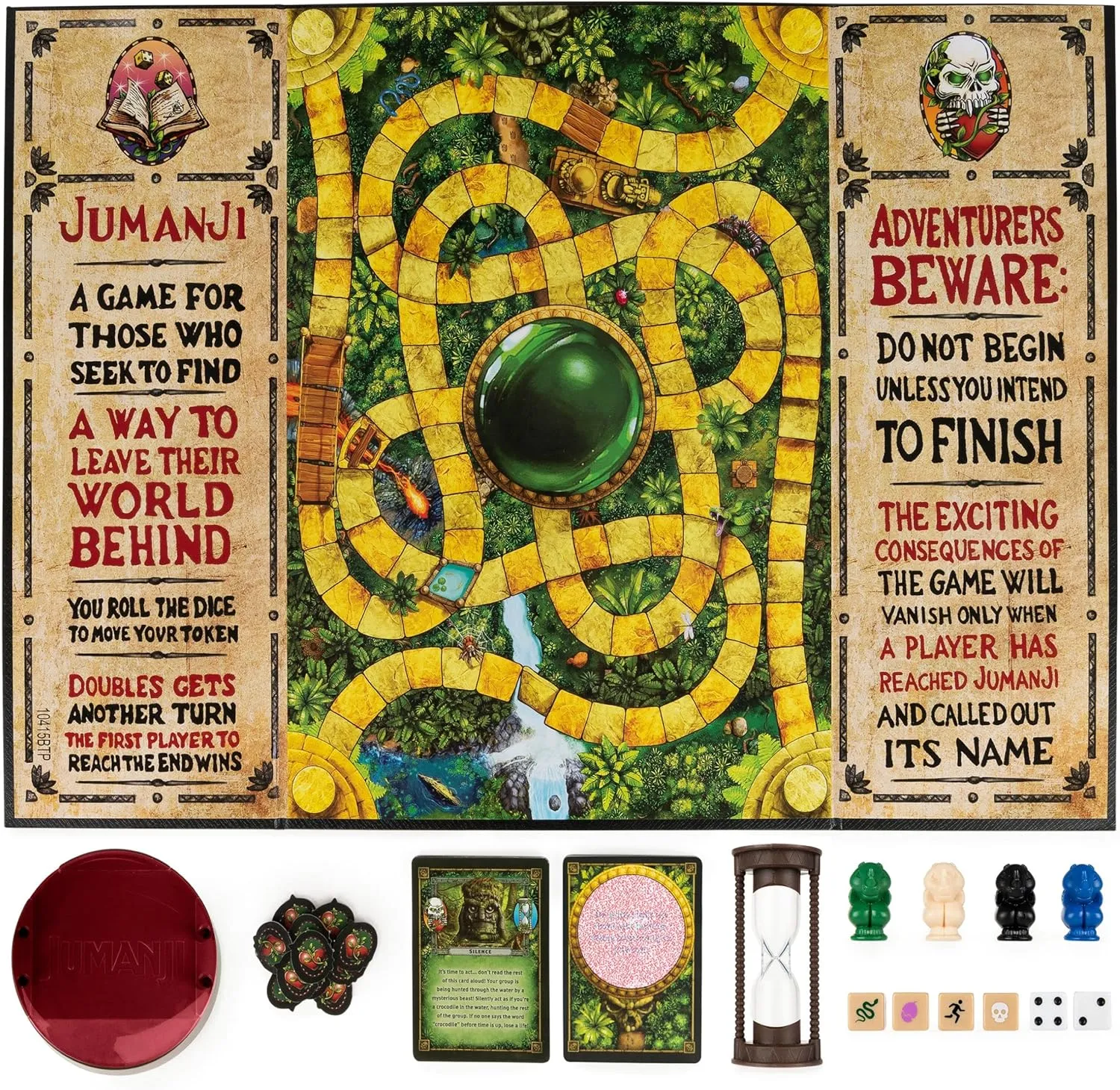 Spin Master Games, Jumanji 30th Anniversary Edition, The Classic Thrilling Adventure Family Board Game Based on The Action-Comedy Movie, Updated Jungle Challenges, 2-4 Players, for Ages 6 & Up