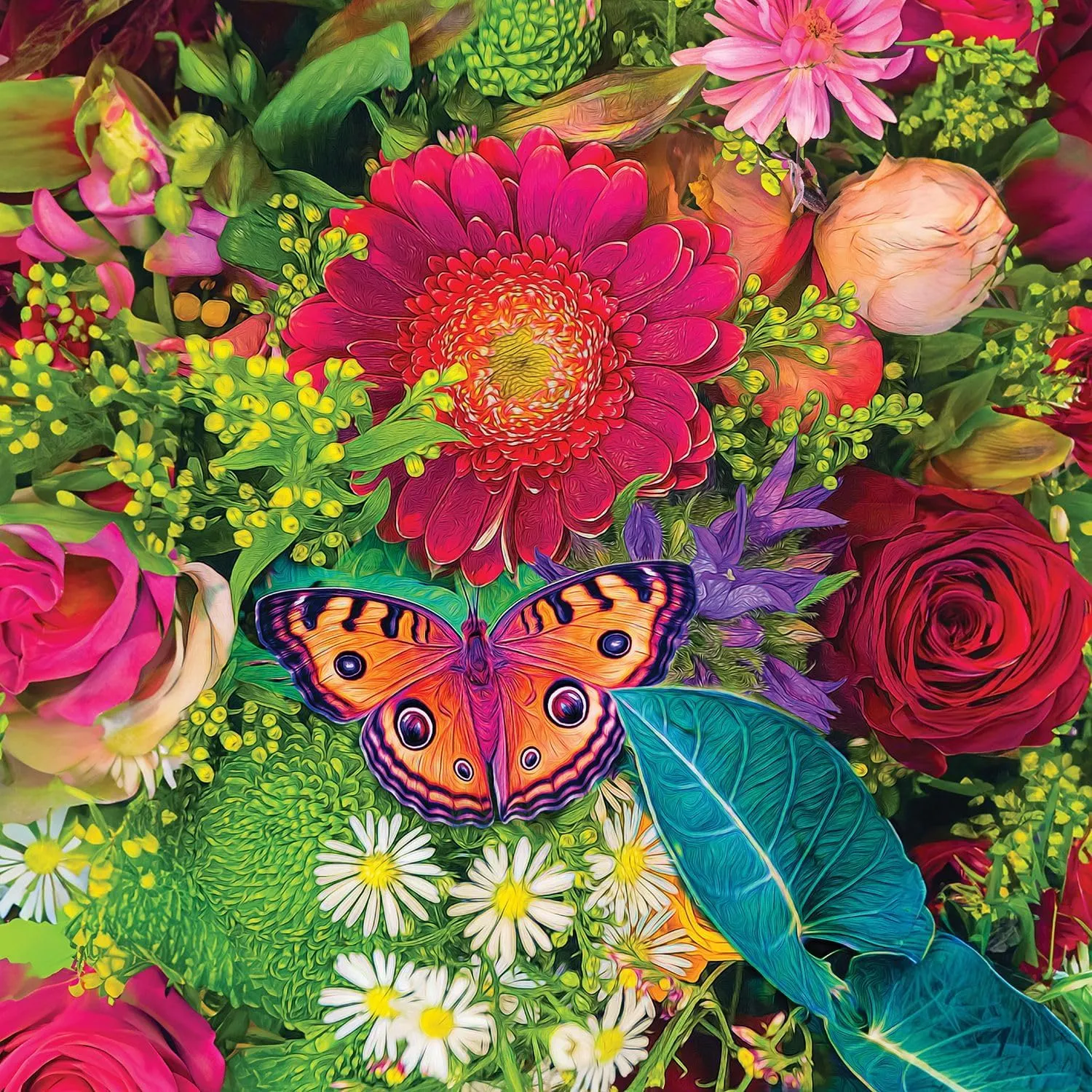 Springbok Spring Fever 500 Piece Jigsaw Puzzle for Adults - Colorful Butterfly and Flowers - Relaxing Puzzle with Unique Precision Fit Pieces - Finished Size 20" x 20"