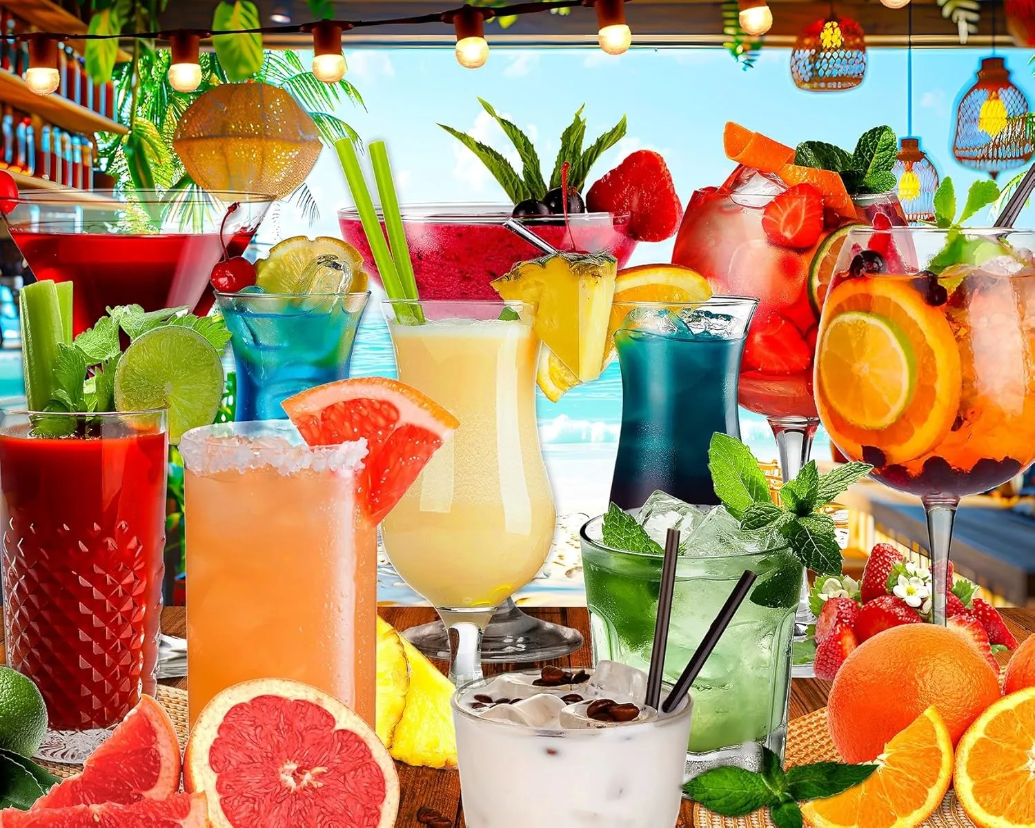 Springbok Summer Sips 1000 Piece Jigsaw Puzzle for Adults - Have Fun with This Tropical Image That's Sure to Tempt Your tastebuds