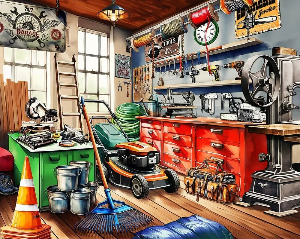 Springbok Tool Man's Garage 1000 Piece Puzzle for Adults - Colorful Garage Filled with a Handyman's Gear