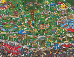 Springbok The Dog Park 1000 Piece Jigsaw Puzzle for Adults Features a Fun and Colorful Dog Park Full of Dogs and Their Antics