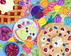 Springbok Time for Pie 1000 Piece Puzzle for Adults - Featuring a Colorful Display of Flowers and Pie