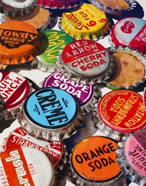 Springbok's Bottle Caps 1000 Piece Puzzle for Adults by Artist Lana Cease Features a Wonderful Composition of Nostalgic Bottle Caps.