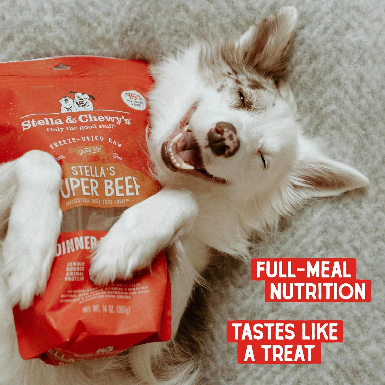 Stella & Chewy's Freeze-Dried Raw Dinner Patties - Beef Recipe - High Protein Grain-Free Puppy & Dog Food - Perfect For Picky Eaters - 25 oz