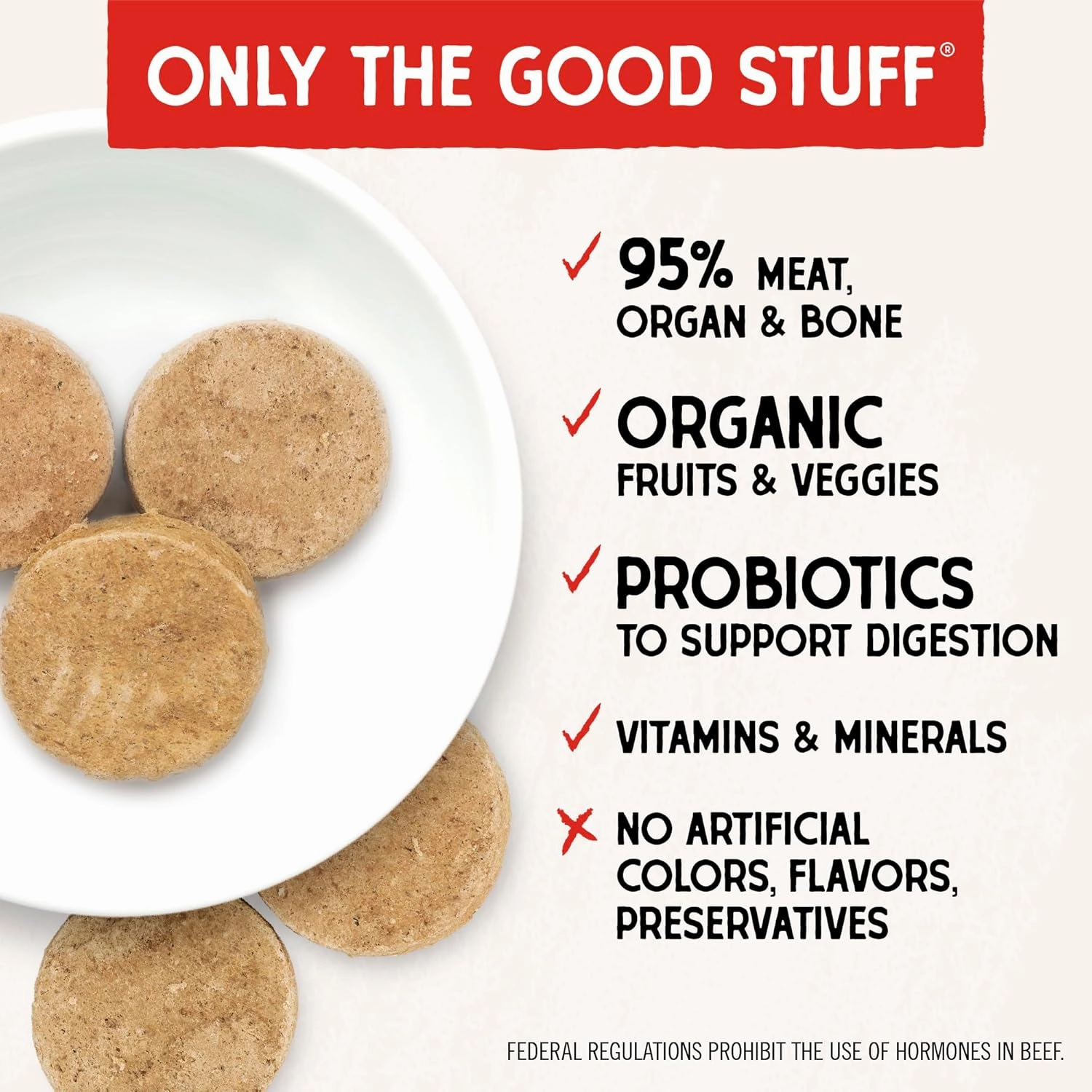 Stella & Chewy's Freeze-Dried Raw Dinner Patties - Beef Recipe - High Protein Grain-Free Puppy & Dog Food - Perfect For Picky Eaters - 25 oz