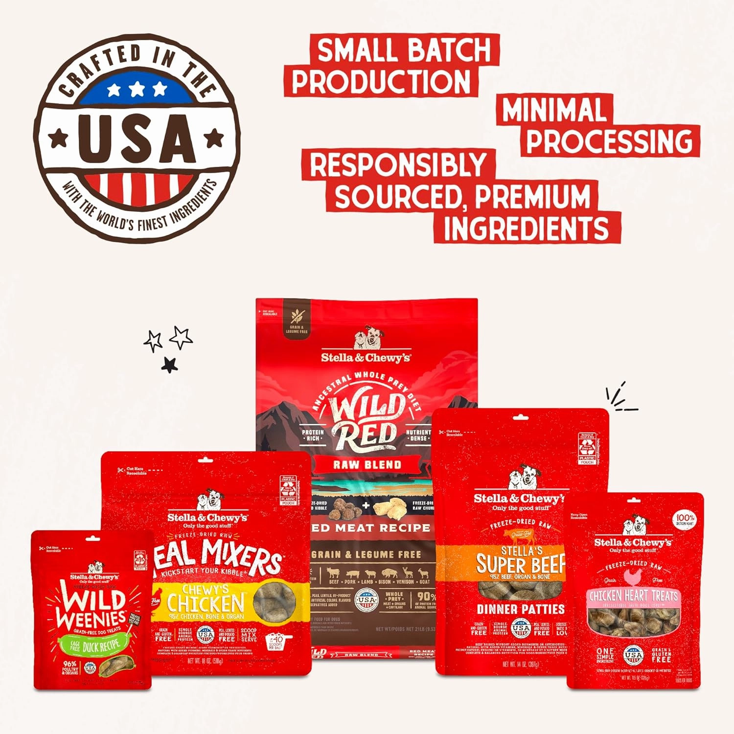 Stella & Chewy's Freeze-Dried Raw Dinner Patties - Beef Recipe - High Protein Grain-Free Puppy & Dog Food - Perfect For Picky Eaters - 25 oz
