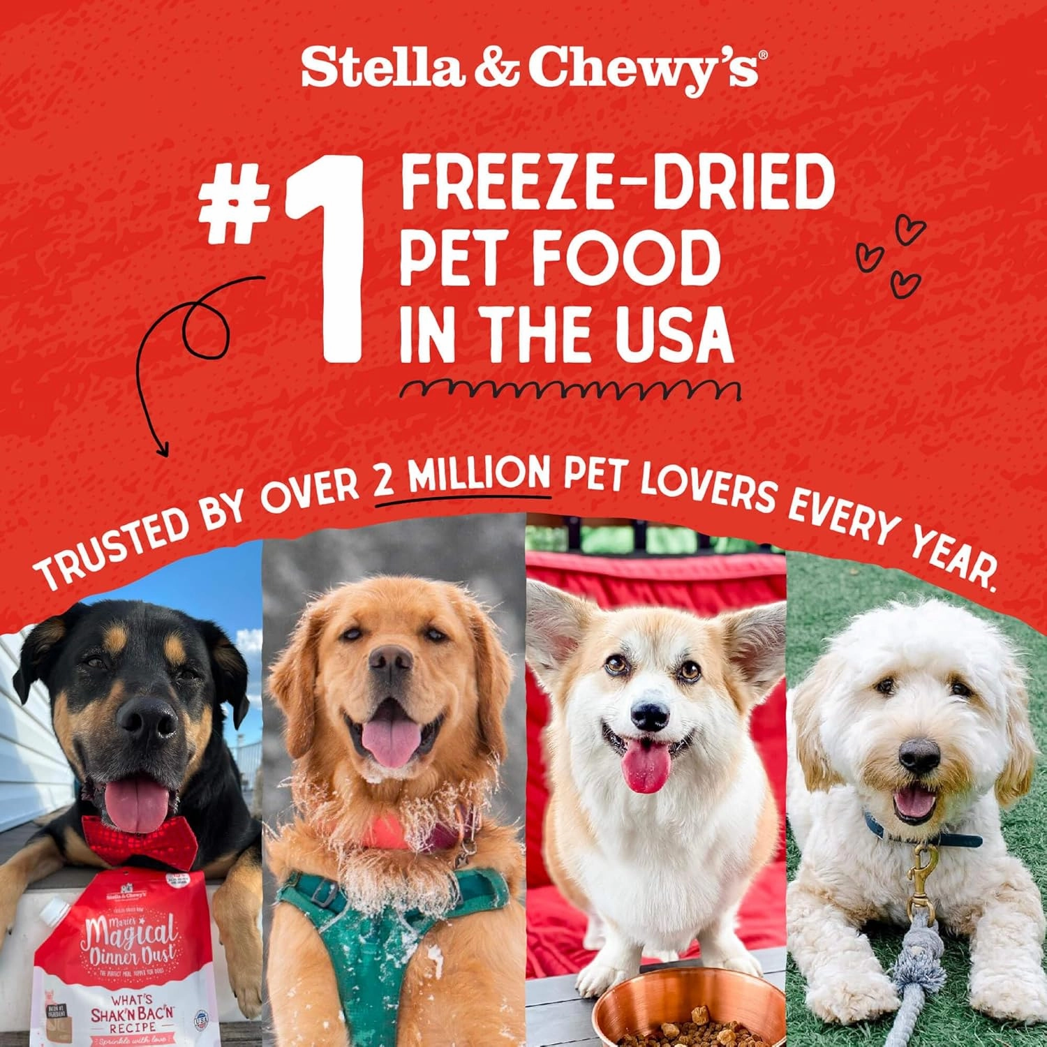 Stella & Chewy's Freeze-Dried Raw Dinner Patties - Beef Recipe - High Protein Grain-Free Puppy & Dog Food - Perfect For Picky Eaters - 25 oz