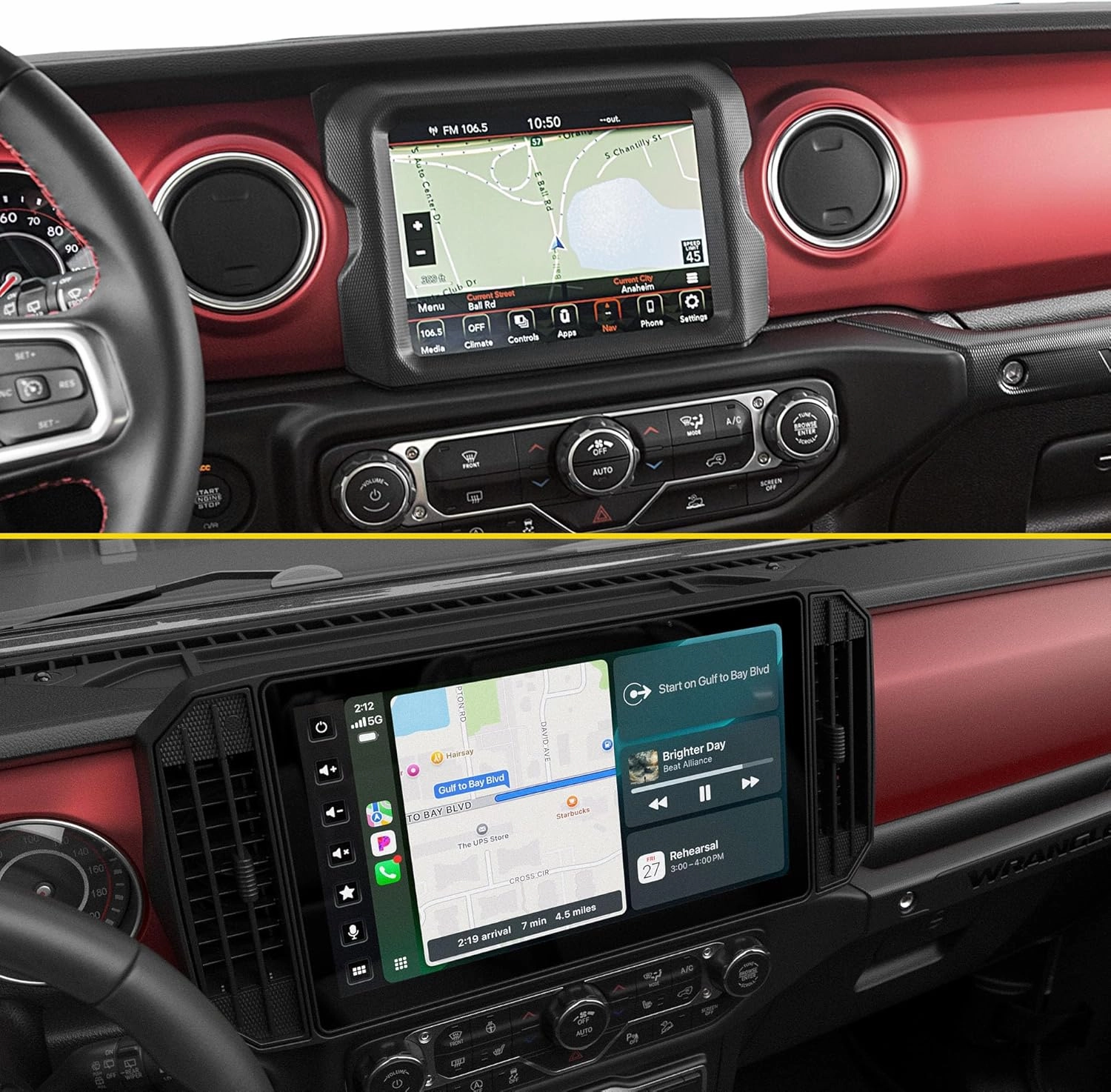 Stinger HORIZON12 12.8" Wrangler JL(2018-23)/Gladiator JT(2020-23) Stereo 1080p Full HD IP65 Touchscreen Radio, Certified Wireless Apple CarPlay/Android Auto, Bluetooth, HDMI, Off-Road Gauges, Cam/USB