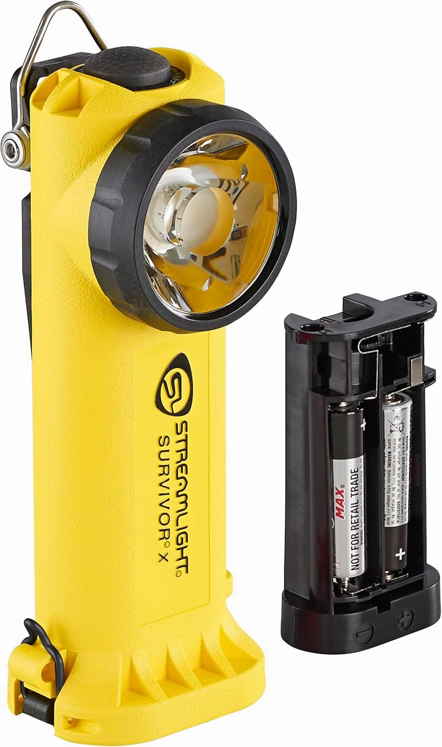 Streamlight 90960 Survivor X 250-Lumen Right-Angle Firefighter's Flashlight with Three (3) "AA Alkaline Batteries, Yellow