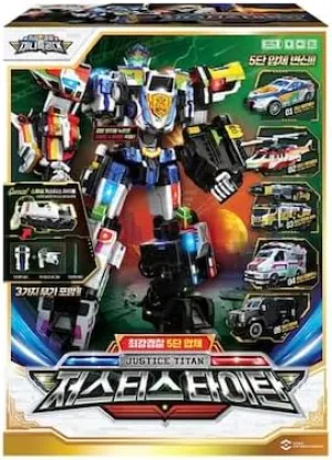 Strongest Police Mini Force Super Cop Justice Titan, 5-in-1 Transforming Robot & Emergency Vehicle Toy