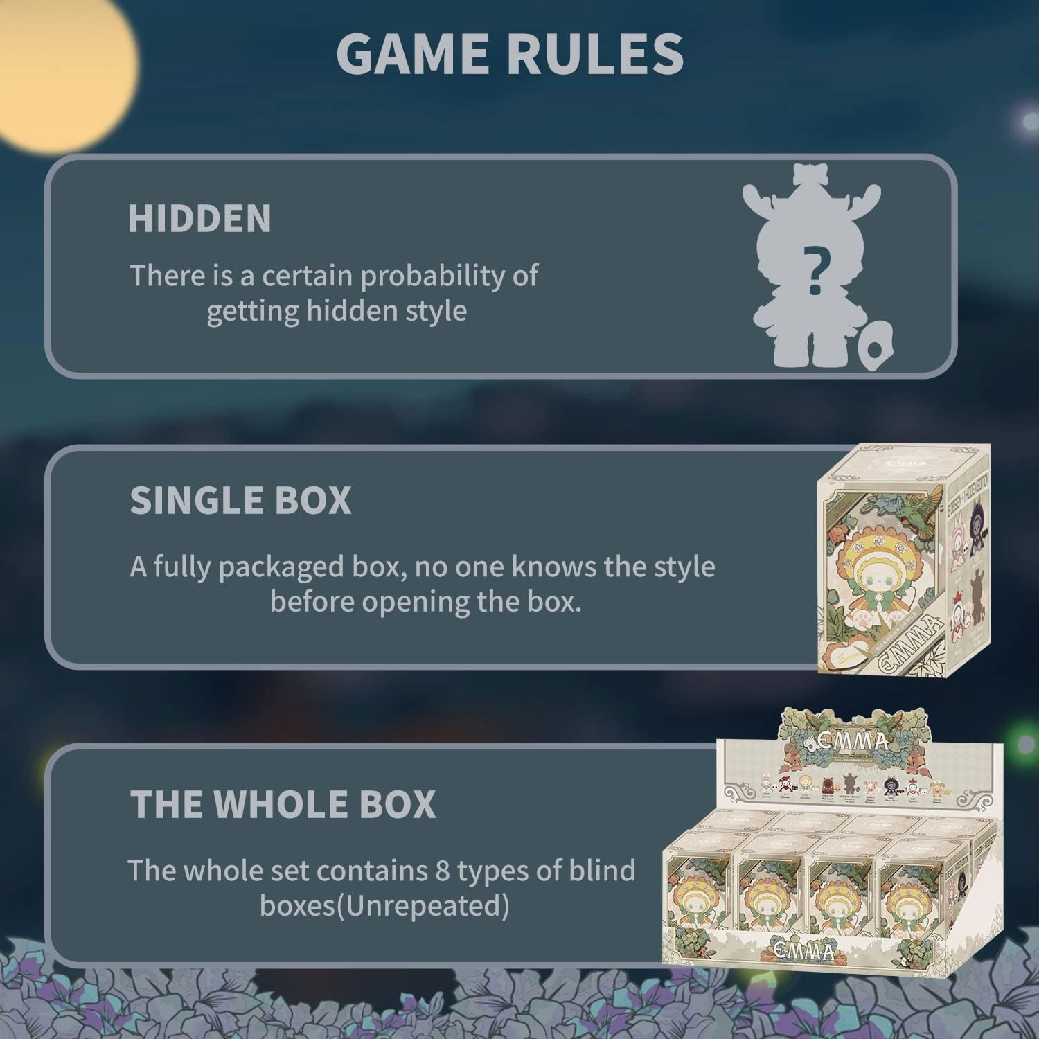 Studio Emma Secret Forest Masked Ball Series Blind Bag 8PCS Random Collection Mystery Toys Cute Blind Box Figures for Birthday Party (Whole Set)