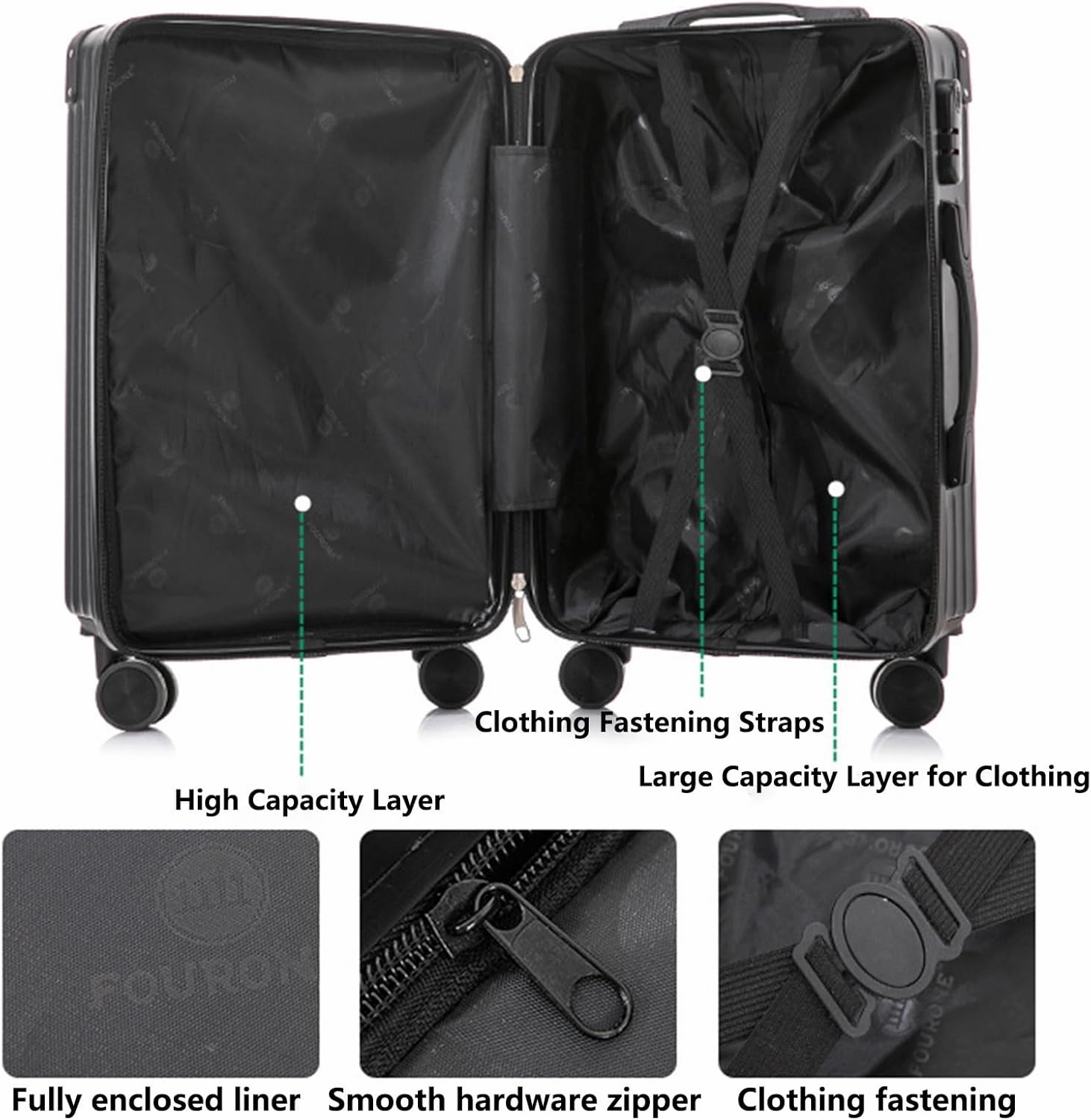 Suitcases With Wheels, Suit Case, Large Capacity Hand Suitcase, Bureau Cross-Buckle Fixing, For Going On A Trip, Men And Women (Color : 20 Rack, Size : Silver)