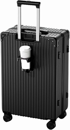 Suitcases With Wheels, Suit Case, Large Capacity Hand Suitcase, Bureau Cross-Buckle Fixing, For Going On A Trip, Men And Women (Color : 22 Rack, Size : Black)