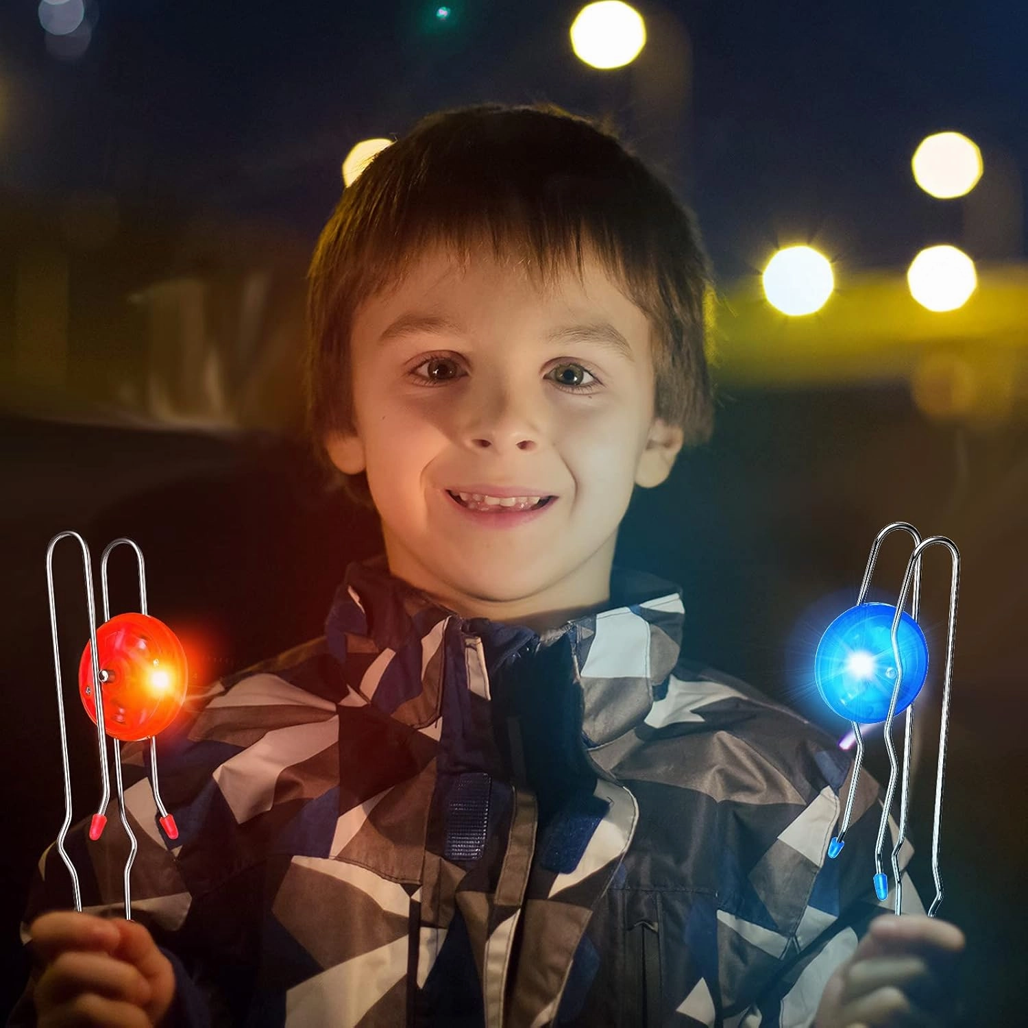 Sumind 6 Pcs Retro Light up Magnetic Gyro Wheels Easter Basket Stuffers 7080s Gyroscope Rail Twirler Easter Magic Gravity Sensory Fidget Toys for Kids(Straight Rail, Wave Rail,Red, Blue, Green)