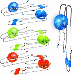 Sumind 6 Pcs Retro Light up Magnetic Gyro Wheels Easter Basket Stuffers 7080s Gyroscope Rail Twirler Easter Magic Gravity Sensory Fidget Toys for Kids(Straight Rail, Wave Rail,Red, Blue, Green)