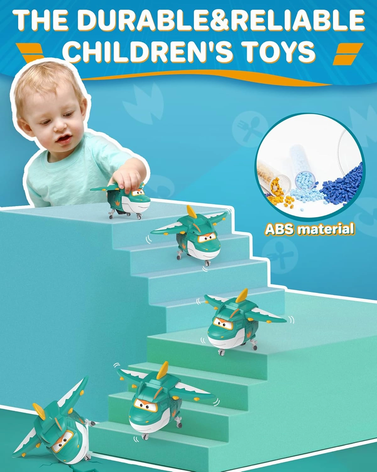 Super Wings 5 in Transformable Toys Tino, Transforming Airplane Robot for Boys and Girls, Action Figures Dinosaur Toy for Kids Age 3 4 5 6 7 8 9 