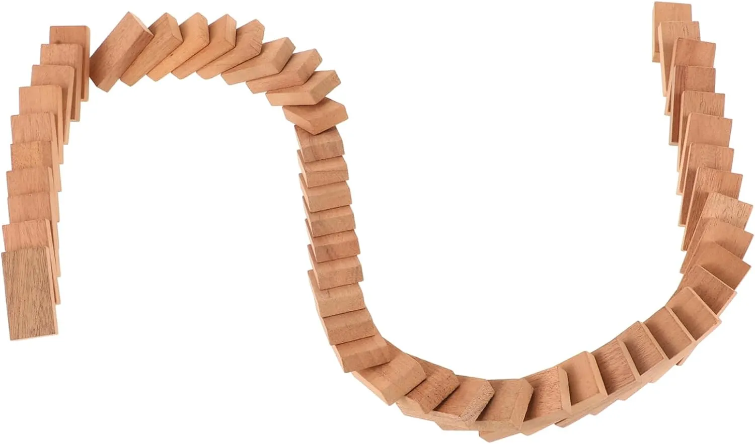 SUPVOX 50pcs Wooden Dominoes Set Original Color Boys and Girls Board Game Thick Domino Building Blocks for Family Party Outdoor Educational Game