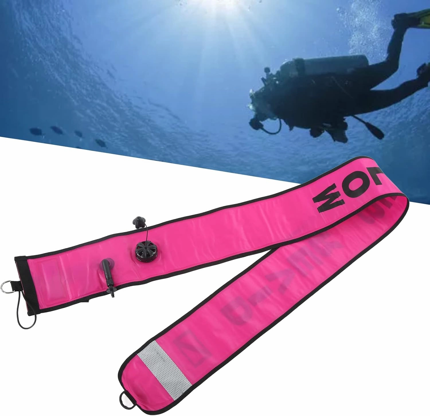 Surfaces Marker Buoy, Scuba Diving Surfaces Marker Buoy, High Visibility Inflatable Surfaces Marker Signal Tube (180x15cm)
