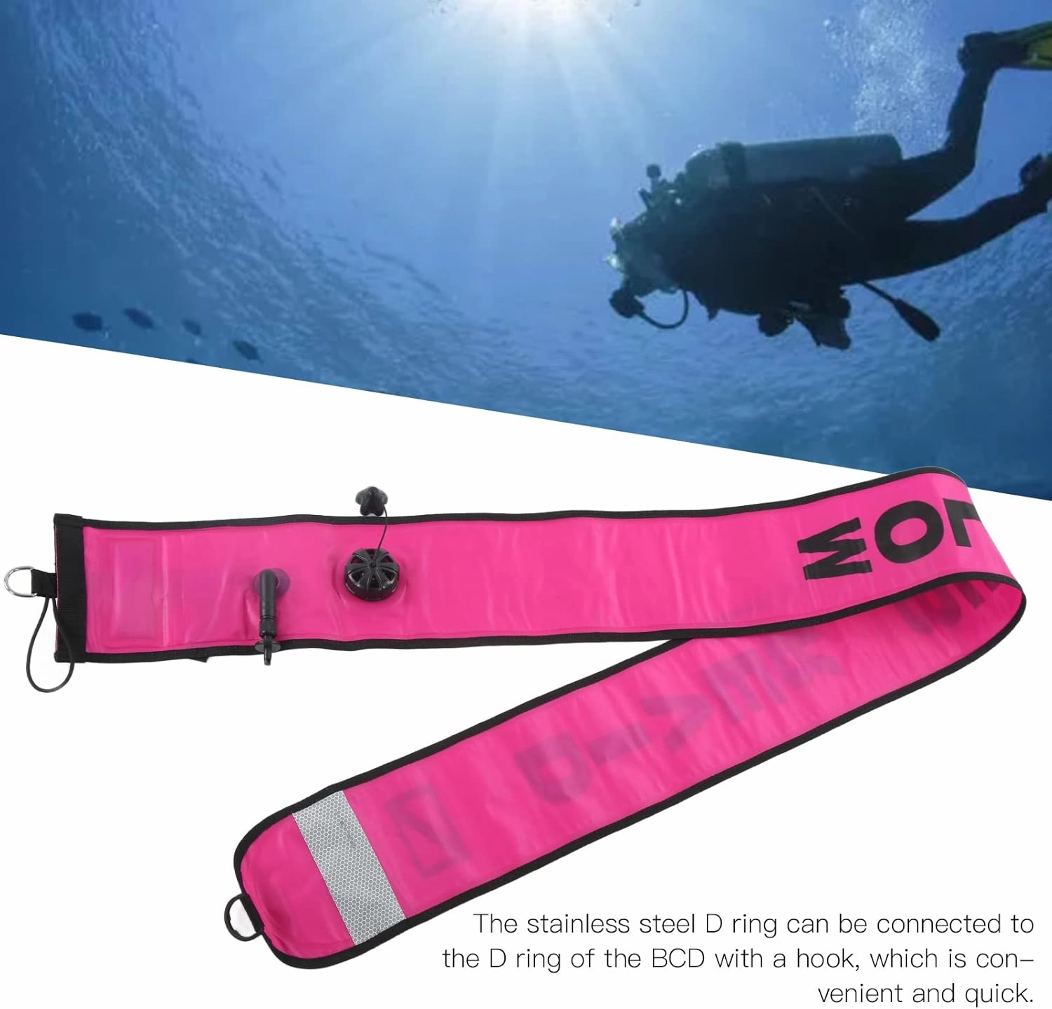 Surfaces Marker Buoy, Scuba Diving Surfaces Marker Buoy, High Visibility Inflatable Surfaces Marker Signal Tube (180x15cm)