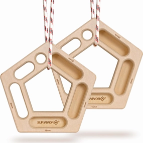 SURVIVOR Hangboard - Rock Climbing & Bouldering Training Board - Fingerboard for Hanging & Climbing Practice - Pull Up Holds for Increased Finger & Forearm Grip Strength