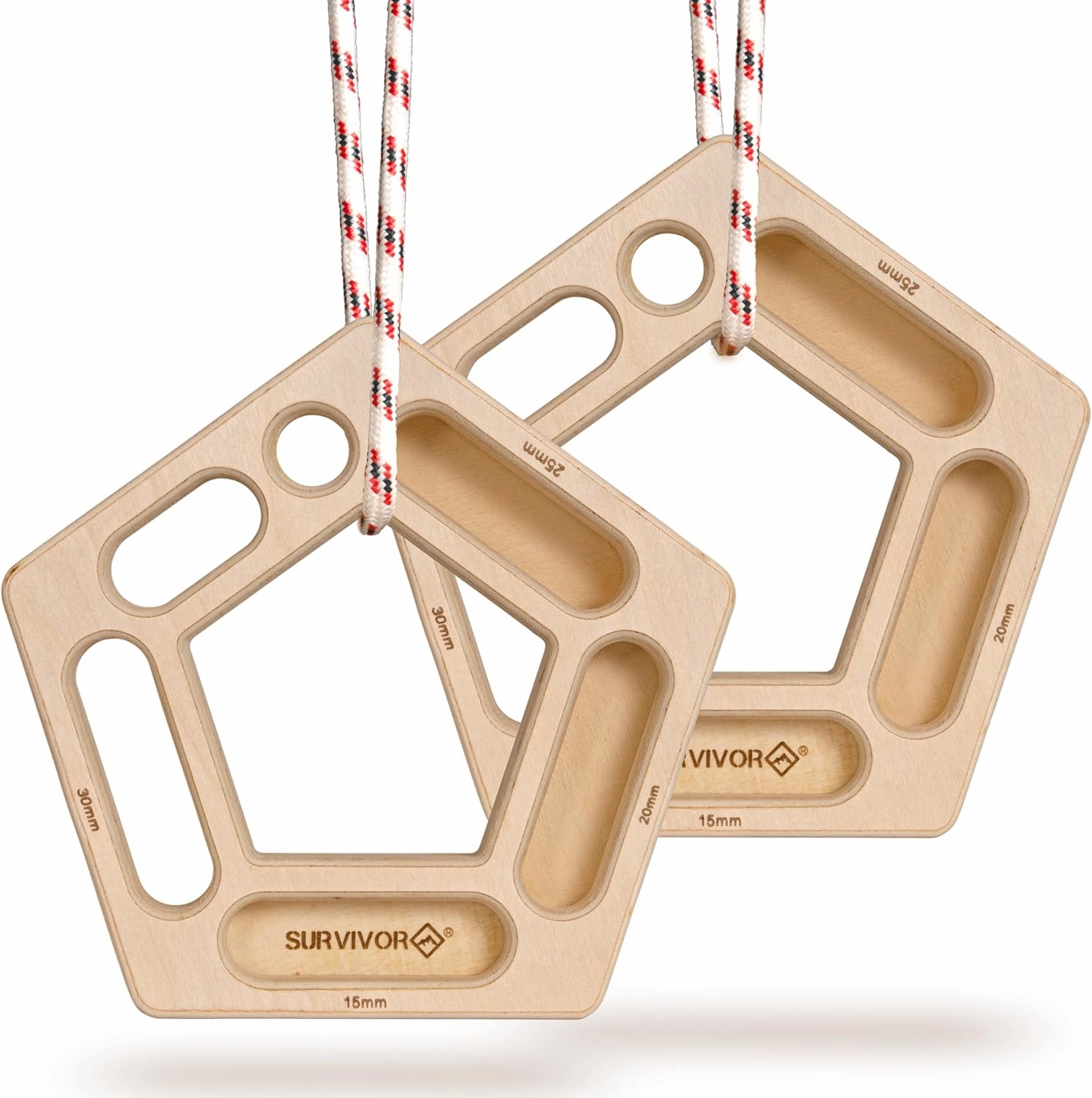 SURVIVOR Hangboard - Rock Climbing & Bouldering Training Board - Fingerboard for Hanging & Climbing Practice - Pull Up Holds for Increased Finger & Forearm Grip Strength