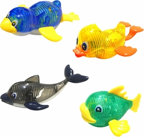 Swimline Original 4-Pack Diving Toys LED Light-Up Glowing Sea Animal Fun Pals Catch The Fish Retrieval Game for Swimming Pool & Bath Tub for Kids Multi Color Flashing Underwater Dive Practice Learn