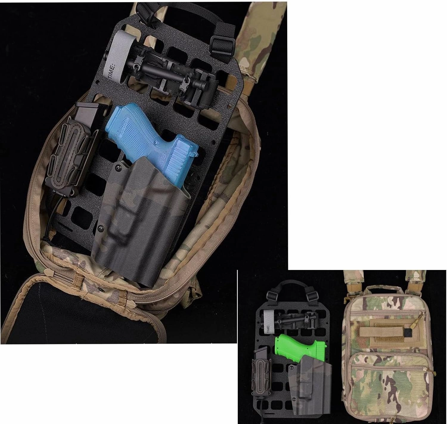 Tactical Molle Panel 8x12.5inch Portable Gear Organizer with Handle Insert Backpack Tactical Equipment Storage Pouches, Molle Panel Rack Mount Connection Fittings