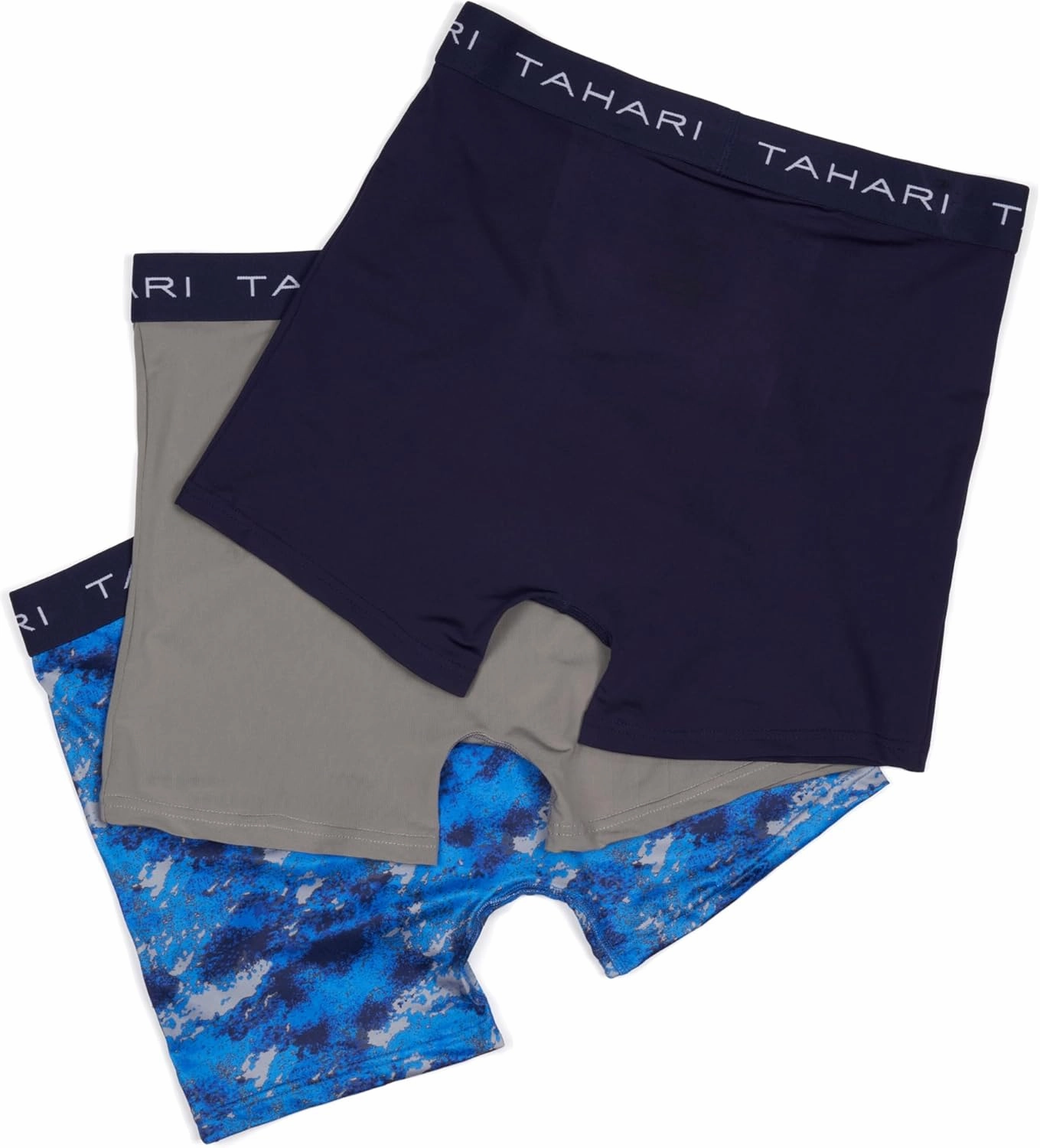 TAHARI Big Boys Printed and Solid Boxer Briefs Underwear with Logo Waistband