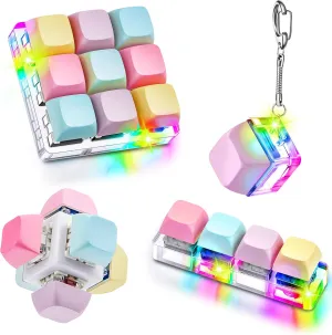 Taiyin 4 Pcs Decompression Toys Keyboard Clicker Toy Keyboard Cube Toy Mechanical Key Toy Keyboard Button Stress Relief for Adult Gifts to Relief Pass Time (Trendy)